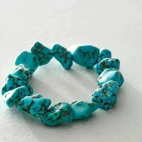 NWT Free People Ariana Ost Turquoise Stretch Bracelet - Picture 1 of 4